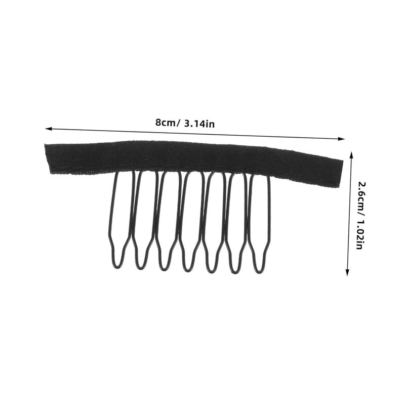 50 Pcs Black Wig Comb Clips For Secure Hairpiece Caps Easy Styling - Image 2
